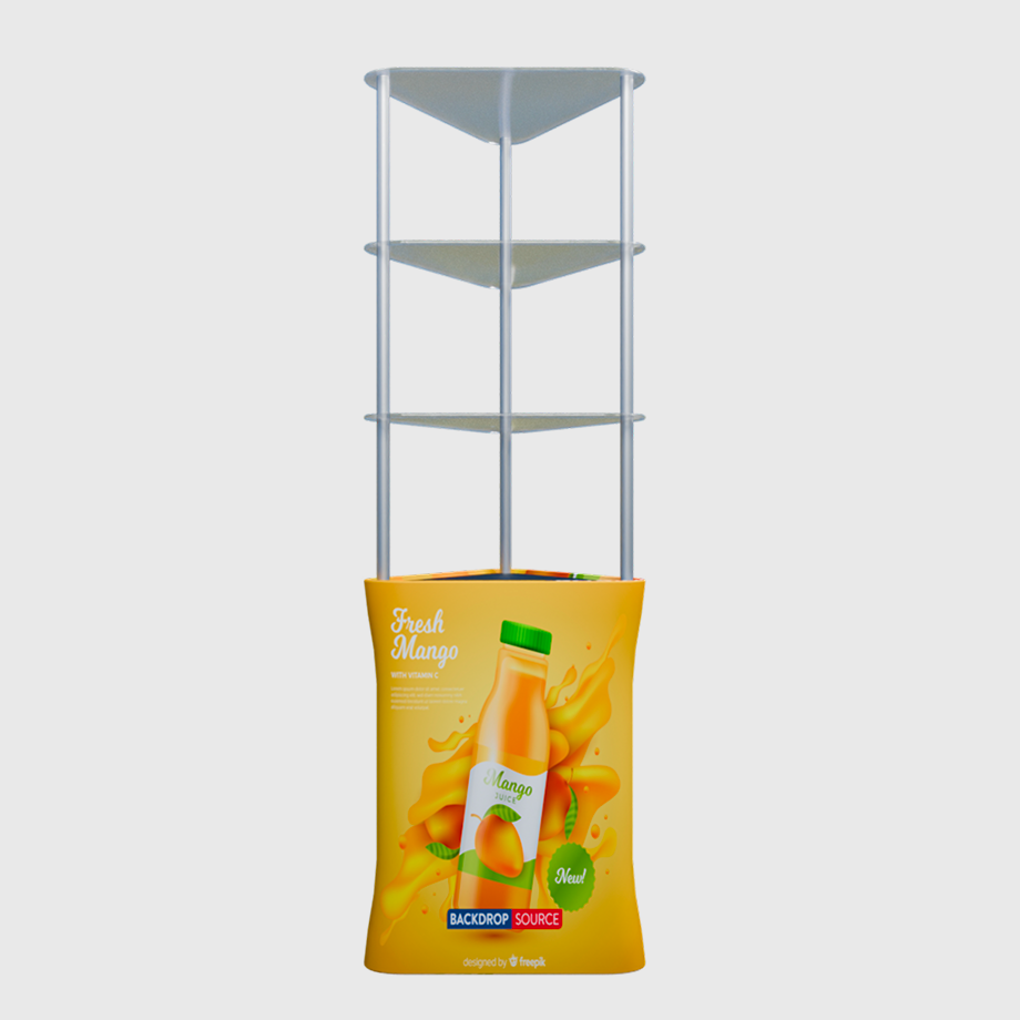 Triangular Retail Display Triangular Counter Display with Triple Shelves – Backdropsource AU
