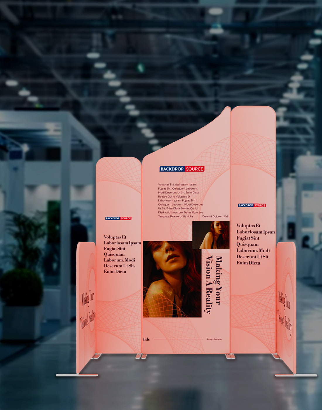 2x2m Magnetic Fabric Booth Wall with 5 Straight Panels