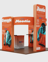 6x6m Booth Kit with 3D Wall Boxes, Curved Panels & Counter