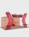 6x3m Booth Kit with 6m Backwall, V-Shape Shelving & Sign