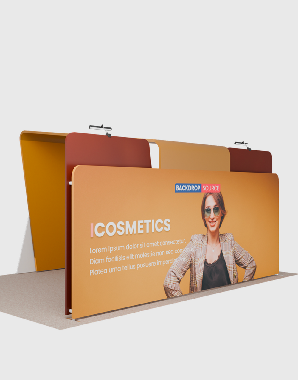 6x3m Booth Kit with 6m Backwall, Overlap Stands & Arch