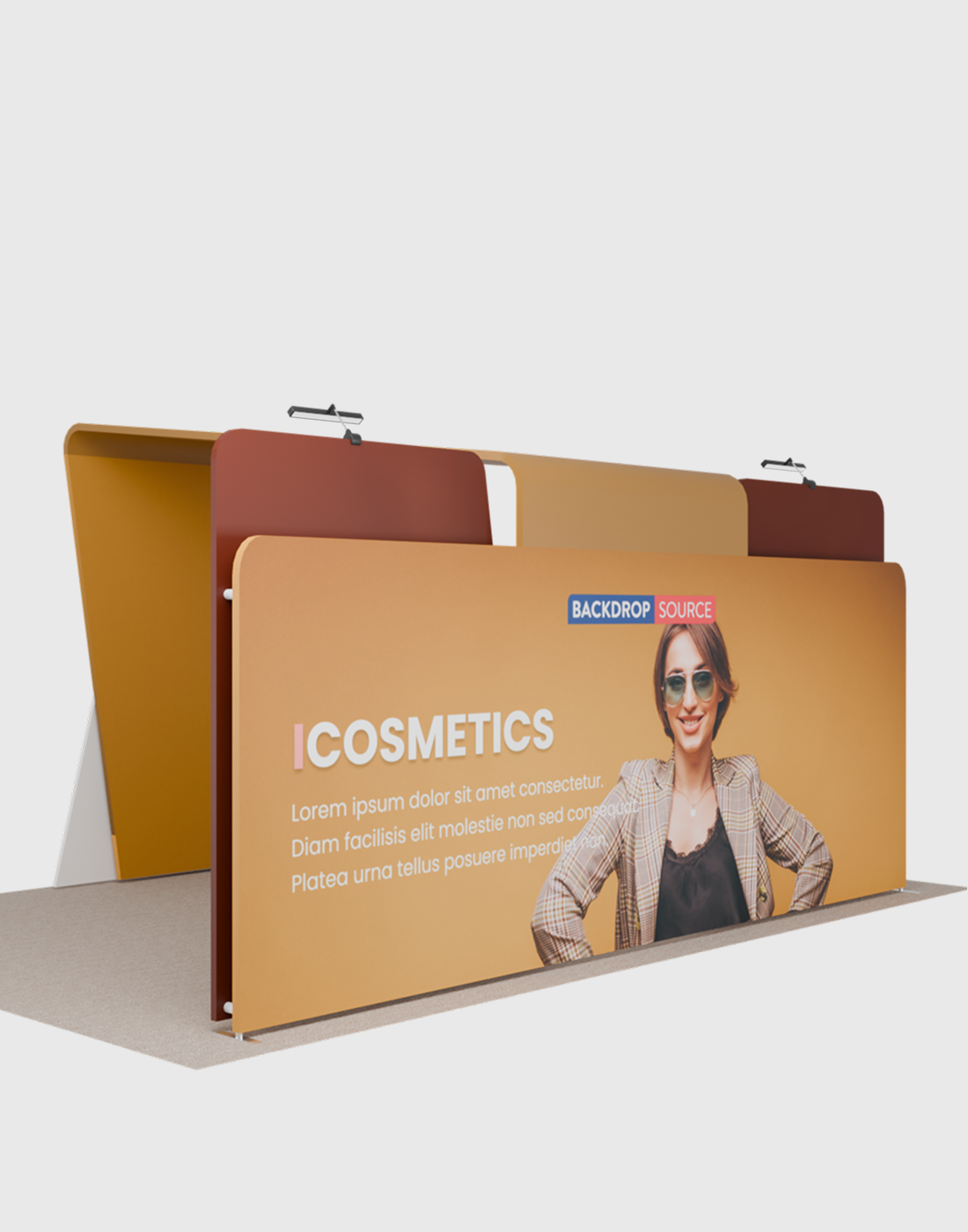 6x3m Booth Kit with 6m Backwall, Overlap Stands & Arch