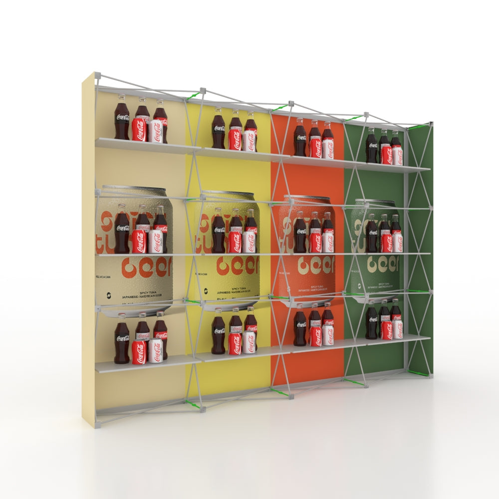 Portable Straight Pop-Up Wall with Shelves