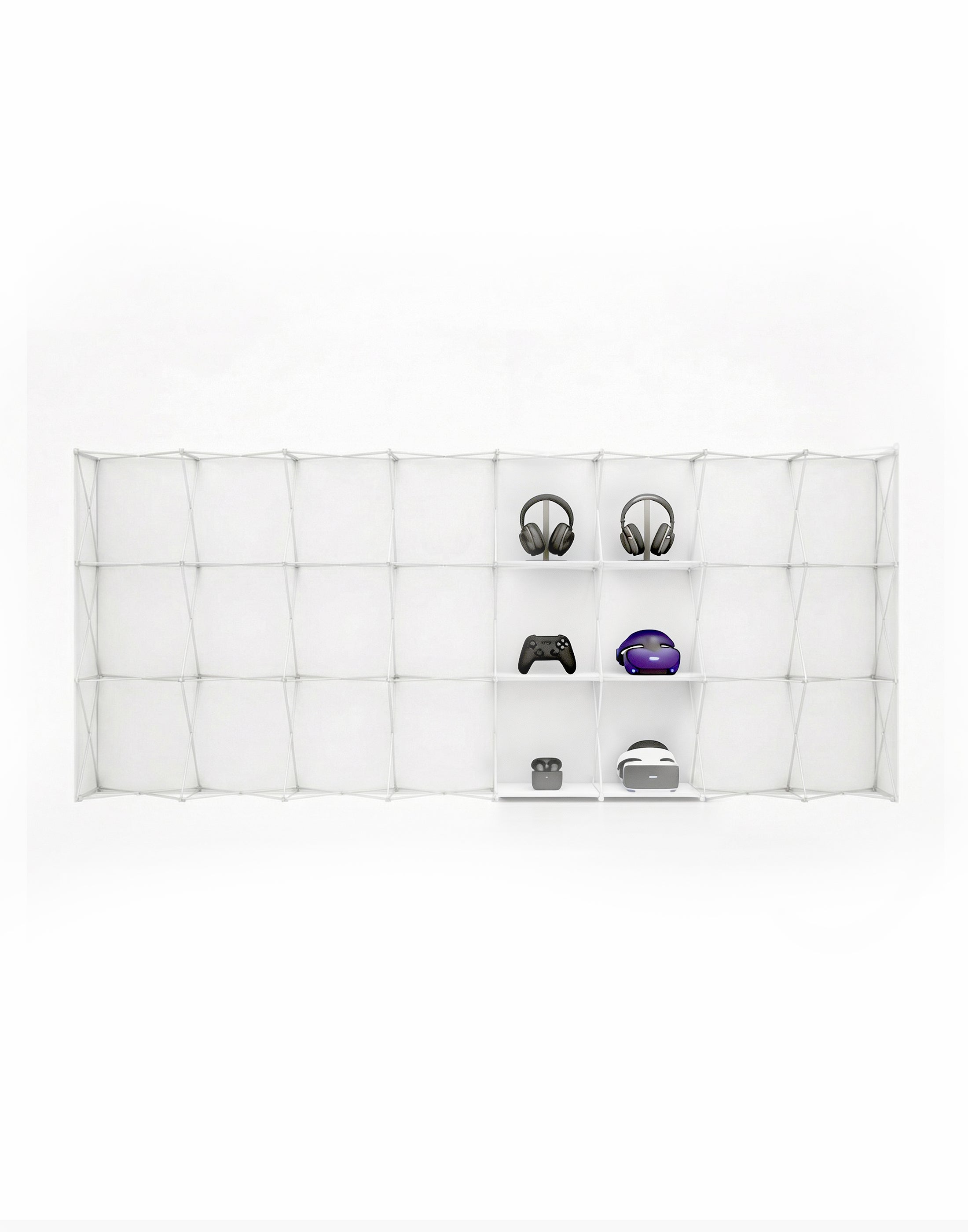 Portable Straight Pop-Up Wall with Shelves