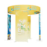6x6m Island Booth with 360 Photo Booth & Tiered Hanging Sign