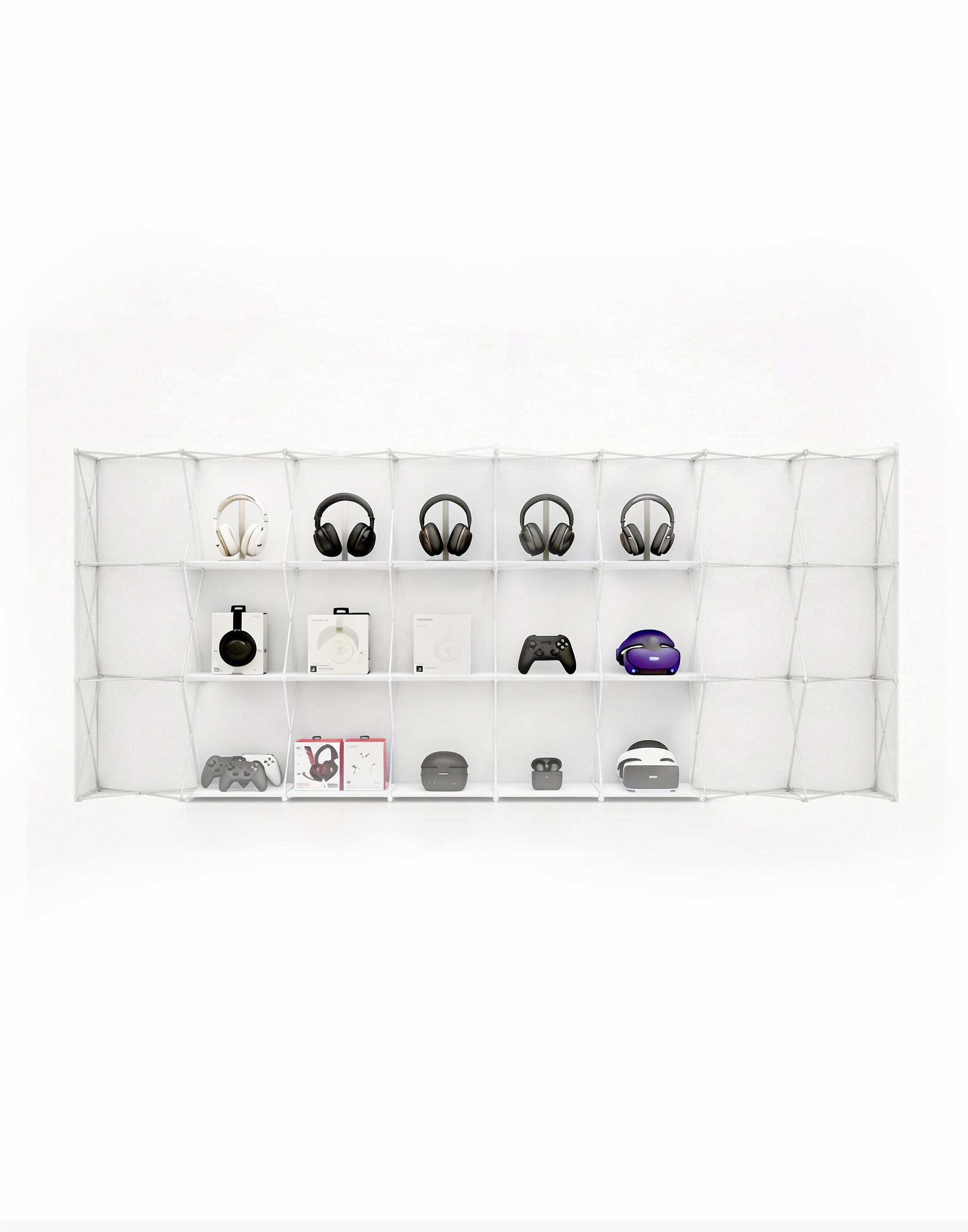 Portable Straight Pop-Up Wall with Shelves