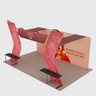 6x3m Booth Kit with 6m Backwall, V-Shape Shelving & Sign