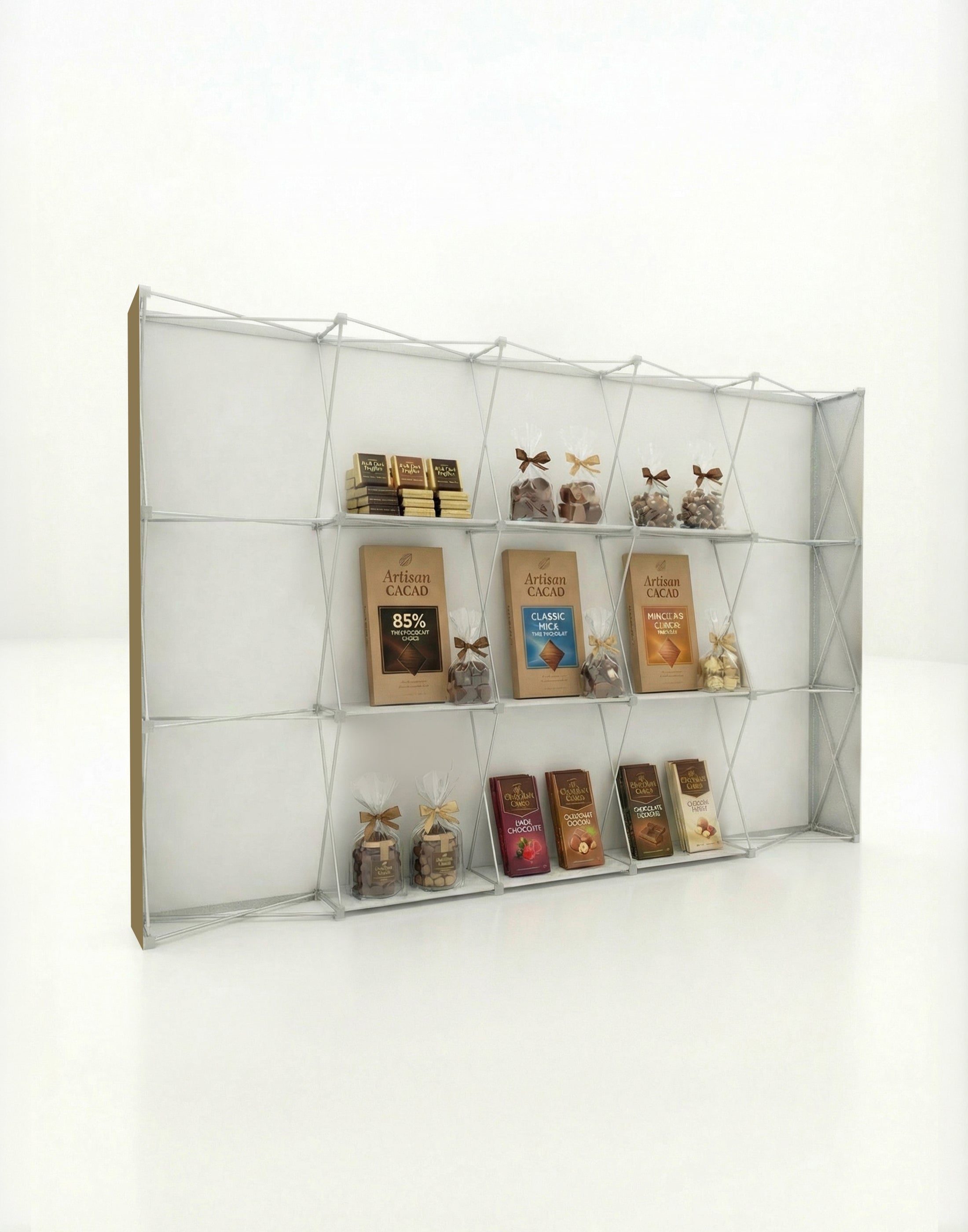 Portable Straight Pop-Up Wall with Shelves