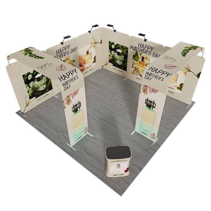6x6m Magnetic Booth Kit with 2 TV Displays & Counter