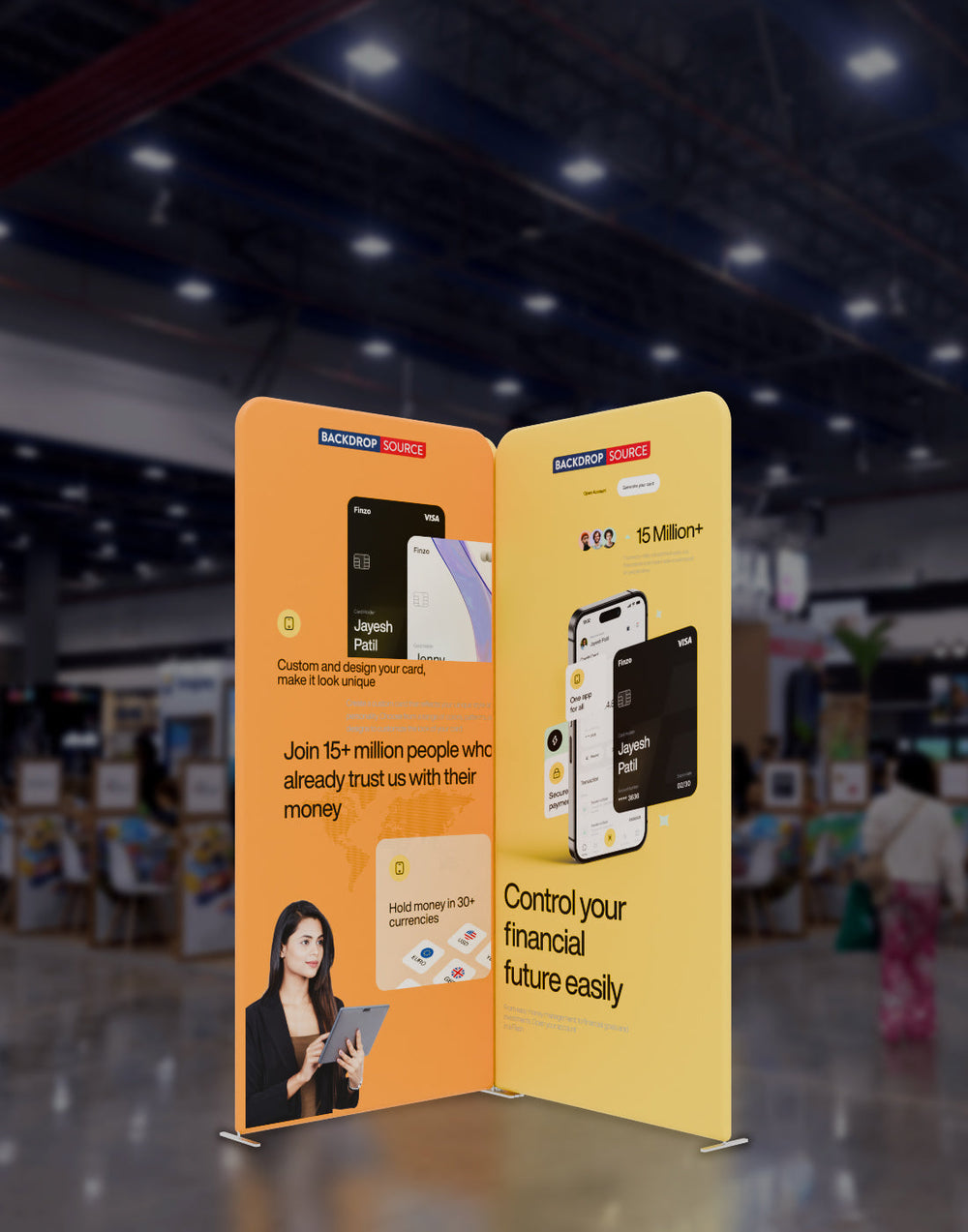 2x2m Magnetic Fabric Straight Backwall Display