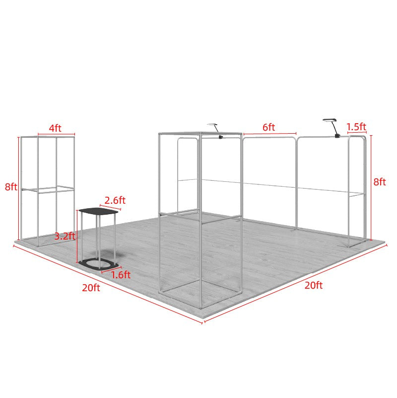 6x6m Magnetic Booth Kit with 2 Cubic Towers & Counter