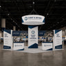 9x6m Cubic Tower Booth Kit with Hanging Banner & 2 Counters