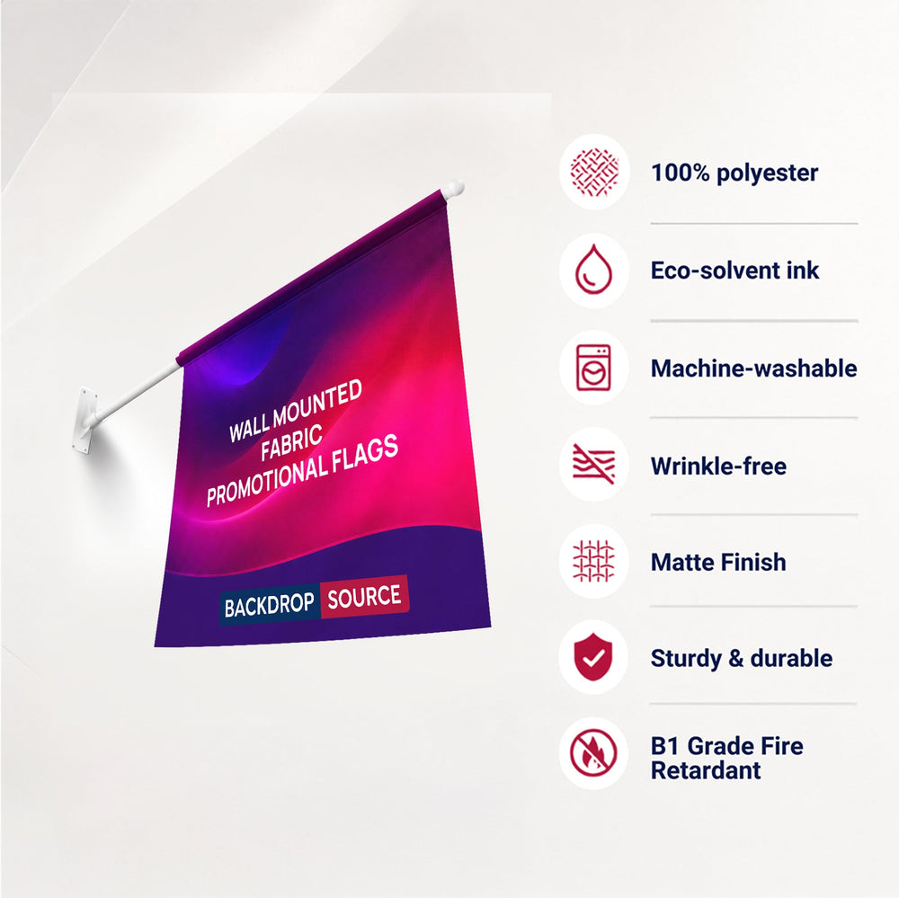 Wall Mounted Fabric Promotional Flags