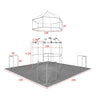 6x6m Island Booth with Hexagon Lounge Enclosure & Hanging Sign