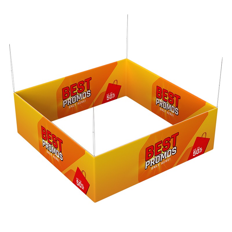 6x6m Gallery Booth with Entry Arch Towers, TV Mounts & Counters