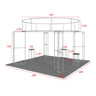6x6m Island Booth with 3D Media Walls & 3 Counters