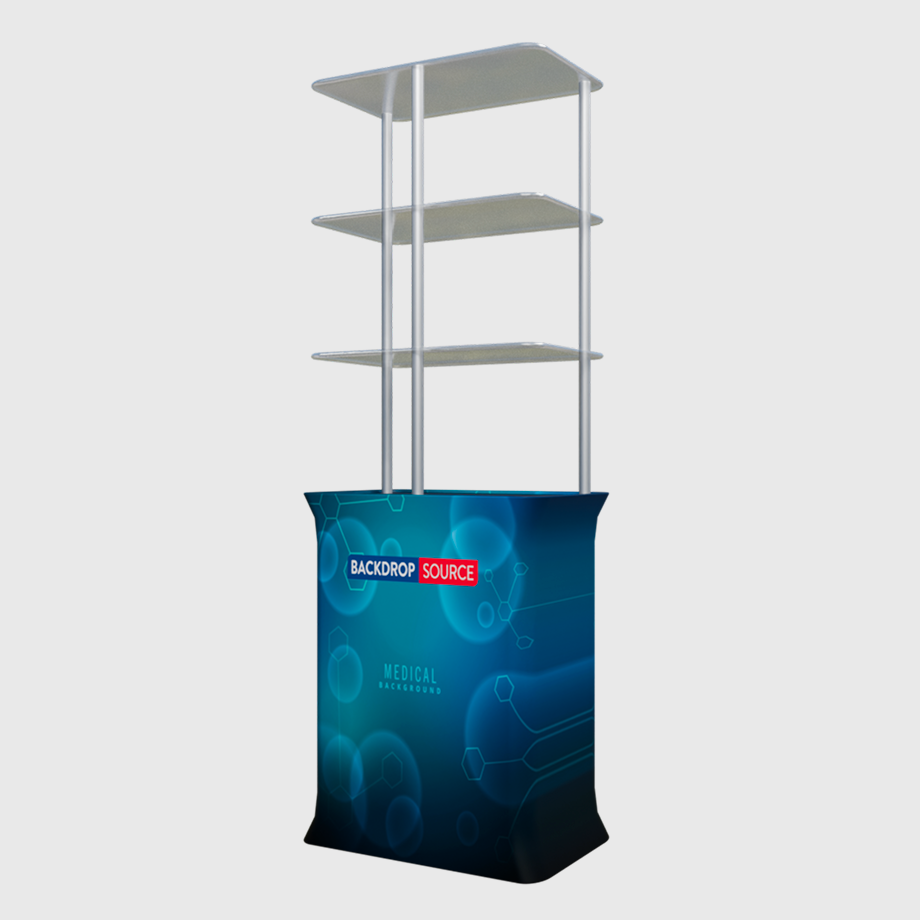 Rectangular Counter Display with Triple Shelves