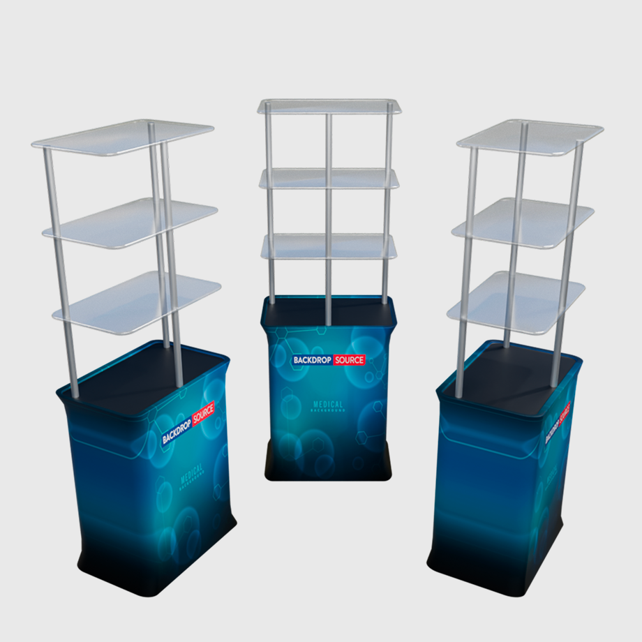 Rectangular Counter Display with Triple Shelves – Backdropsource AU