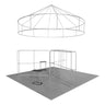 6x6m Island Booth with 3D Fabric Walls & Circular Hanging Sign
