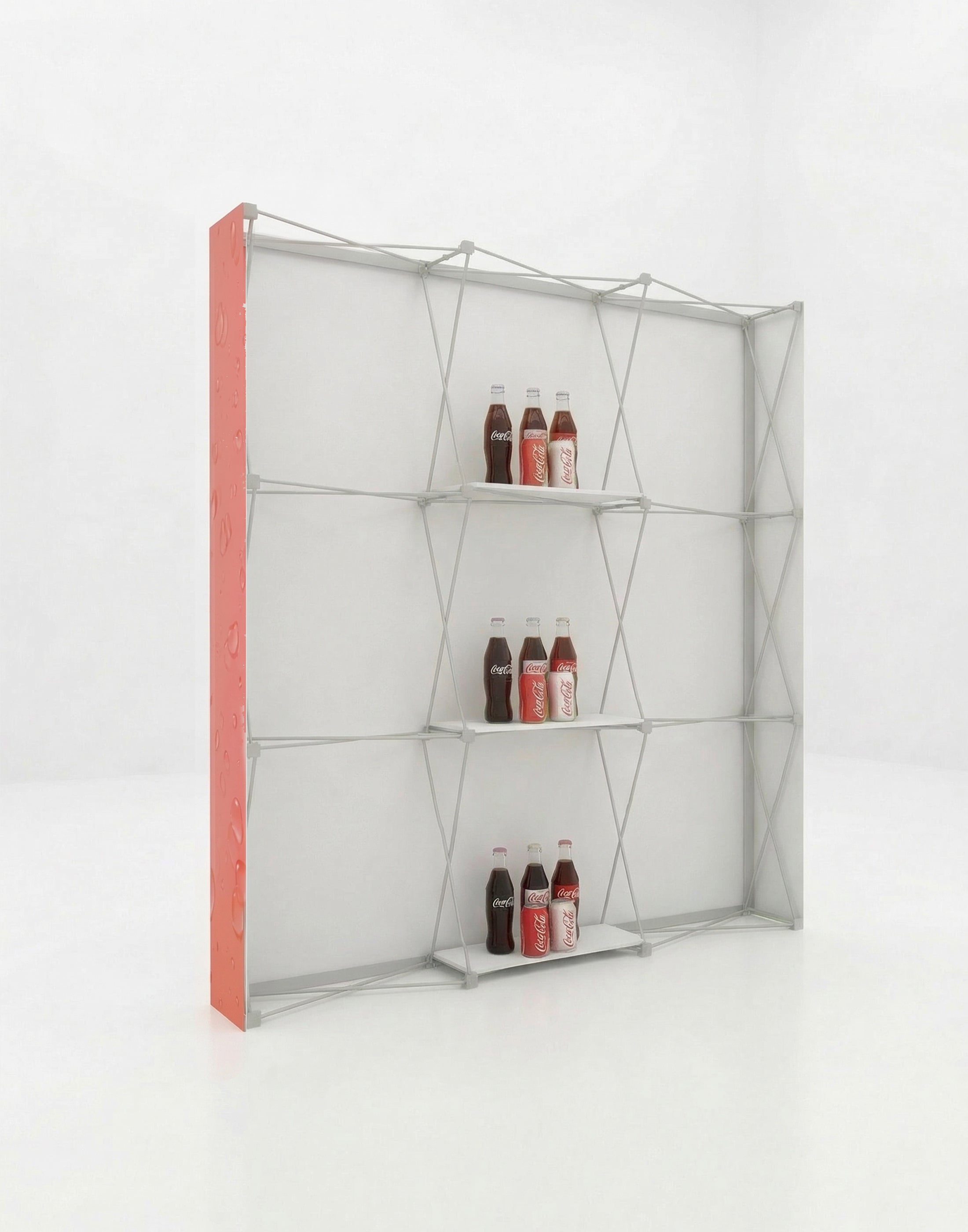 Portable Straight Pop-Up Wall with Shelves