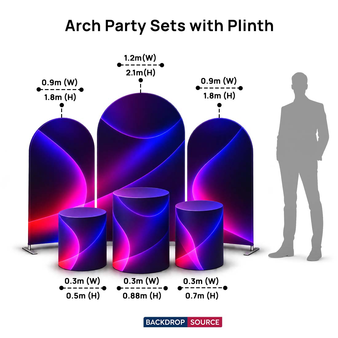 Arch Party Sets Backdrop with Plinth - Model 1