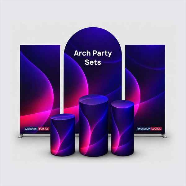 Square Party Media Set Backdrop with Plinth - Model 3
