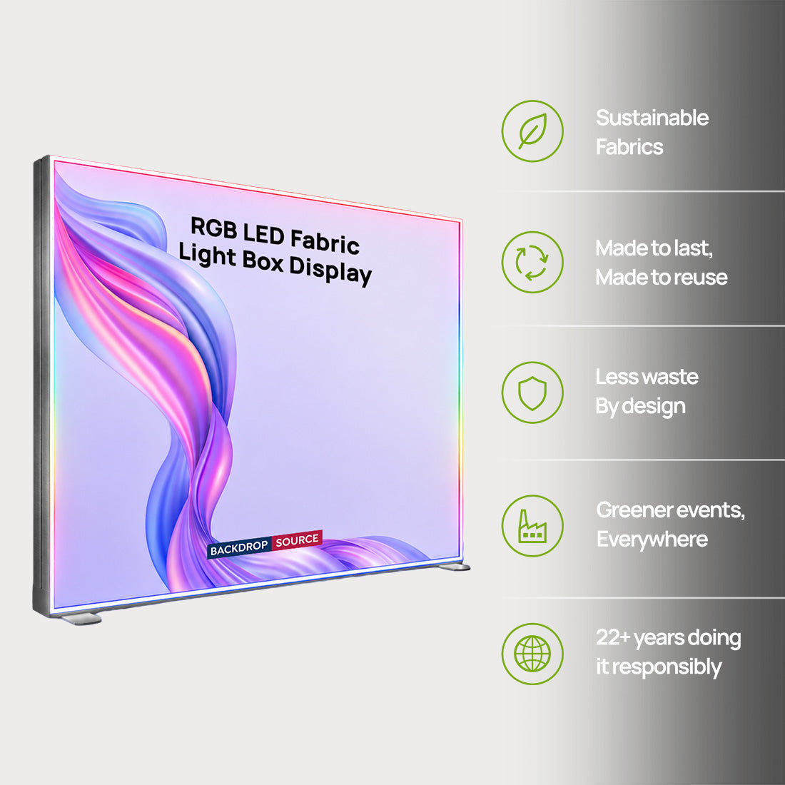 RGB LED Fabric Light Box Display