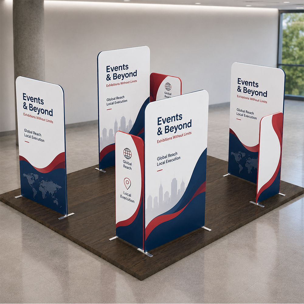 6x6m Magnetic Fabric Booth Wall with 8 Straight Panels