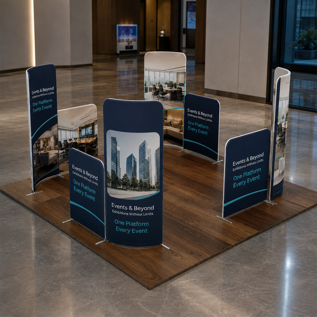 4x3m Magnetic Fabric Booth Wall with 8 Panels