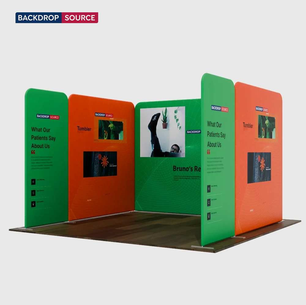 3x3m Magnetic Fabric Booth Wall with 6 Straight Panels