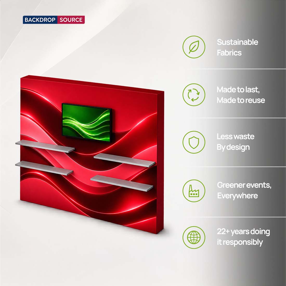 SEG Popup Display with TV Mount & External Shelves