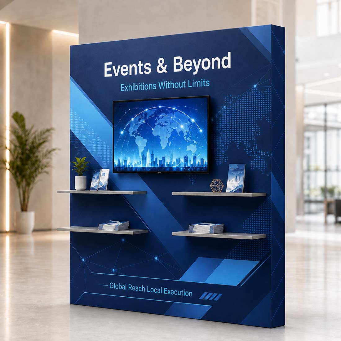 SEG Popup Display with TV Mount & External Shelves