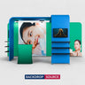 3x6m Magnetic Booth Kit with 2 L-Shape TV Shelf Towers & Counter
