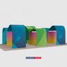 9x6m Wave Arch Booth Kit with TV Mounts & Fabric Walls