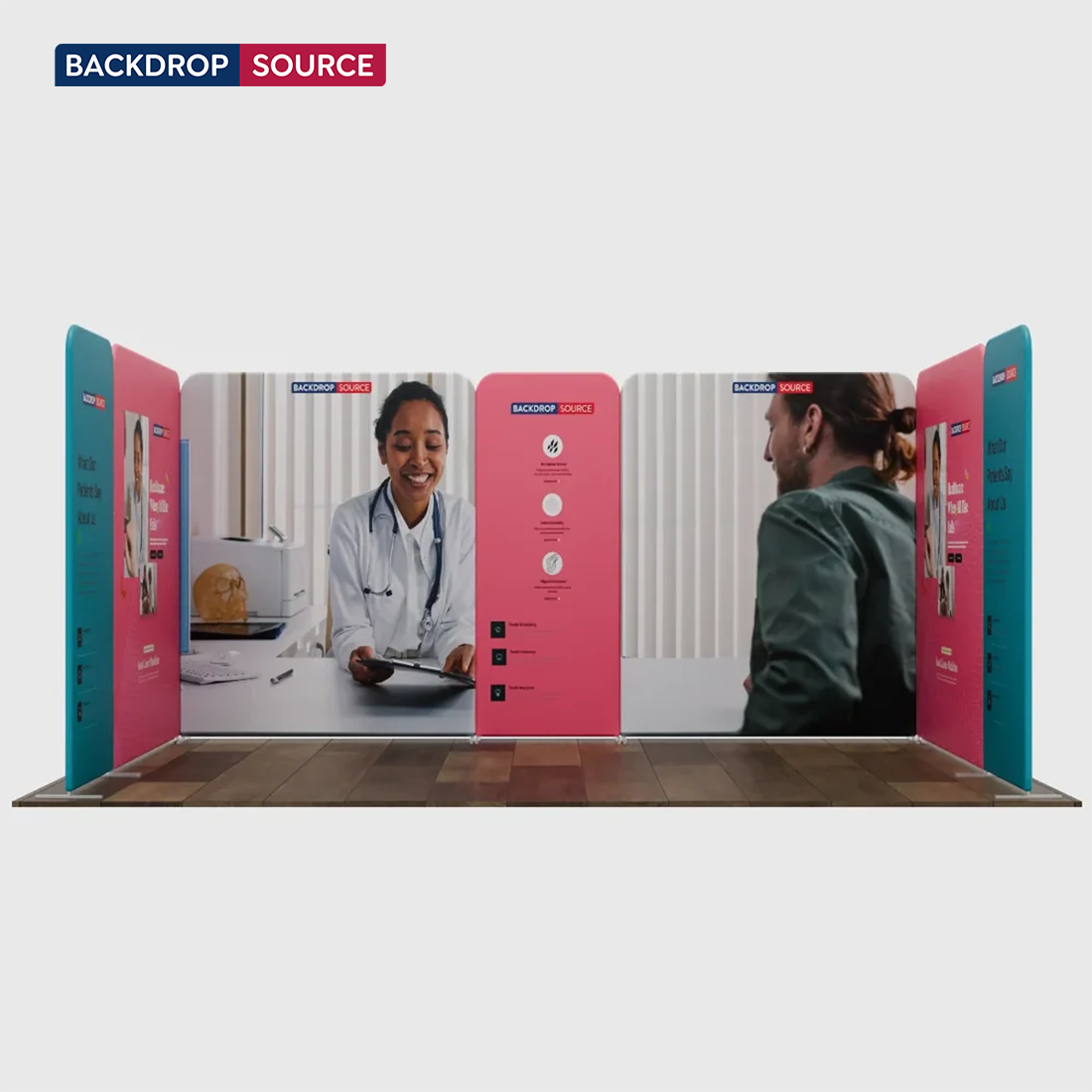 5x3m Magnetic Fabric Booth Wall with 7 Panels