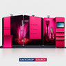 3x6m Booth Kit with Inclined Walls, L-Shape TV Tower & Counter