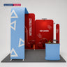 3x3m L-Arch Booth Kit with Straight Walls, Shelving & 2 Counters