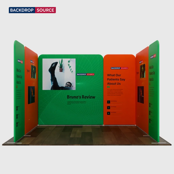 3x3m Magnetic Fabric Booth Wall with 6 Straight Panels
