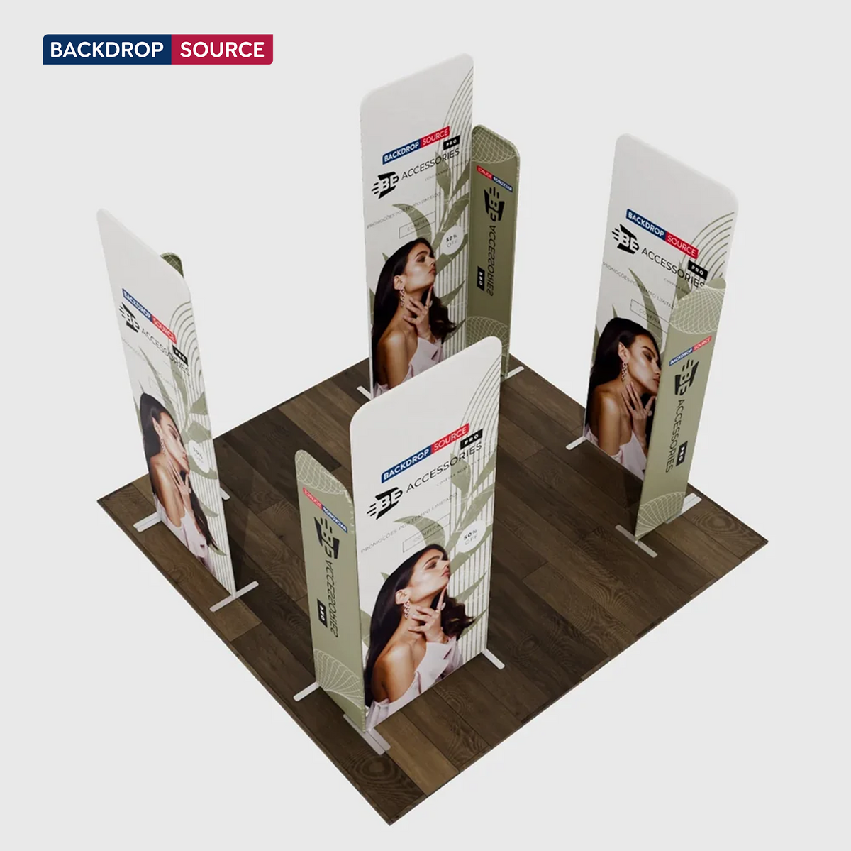 3x3m Magnetic Fabric Booth Wall with 8 Panels