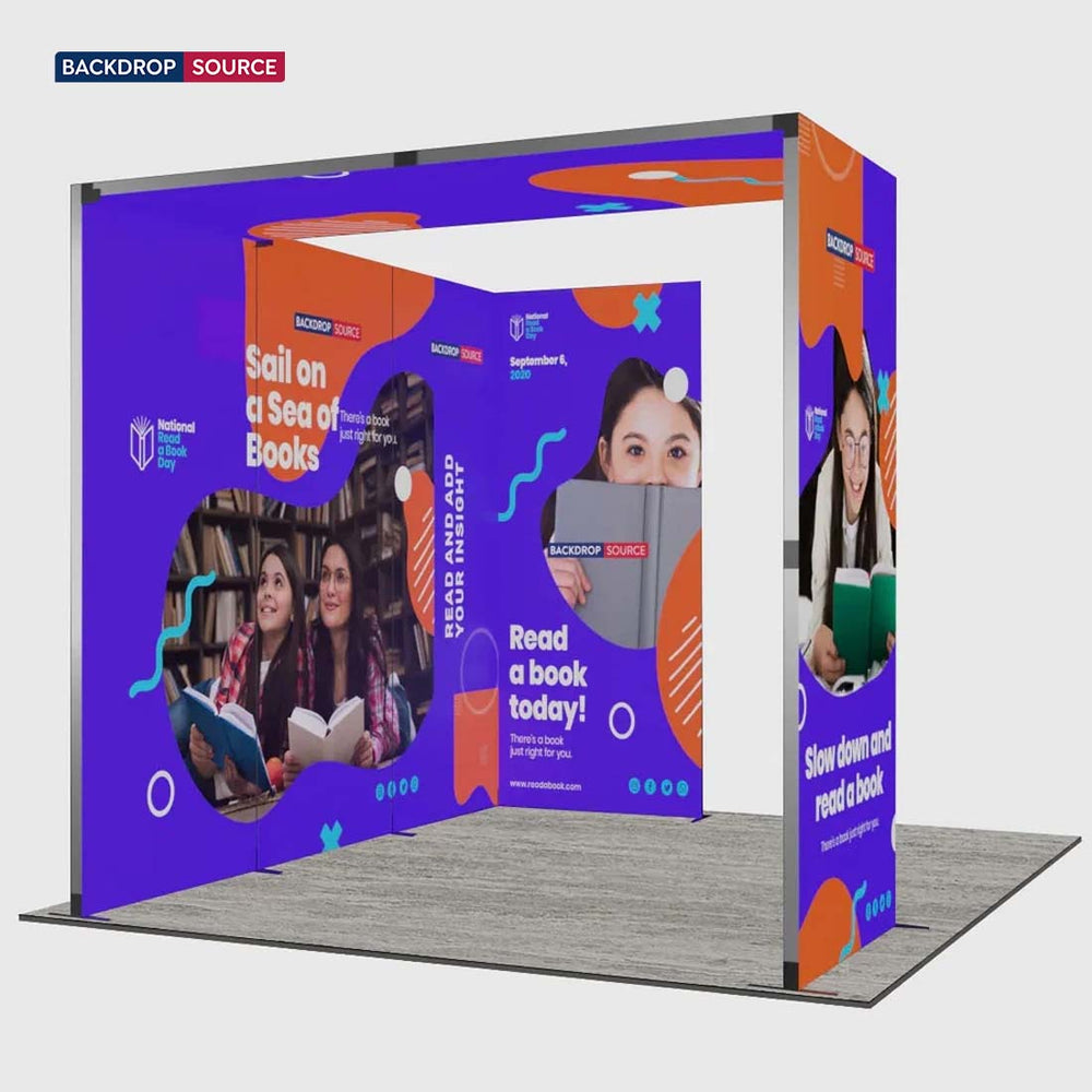 3m Folding SEG Booth Kit with 4-Panel Backwall & L-Arch