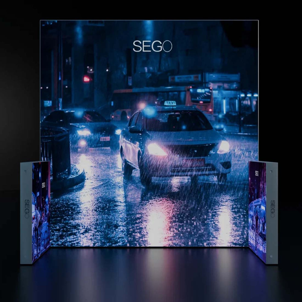 3x3m Backlit SEGO Three-Wall Booth Kit with 2 Sidewalls