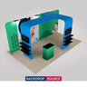 3x6m Magnetic Booth Kit with 2 L-Shape TV Shelf Towers & Counter