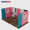 5x3m Magnetic Fabric Booth Wall with 7 Panels