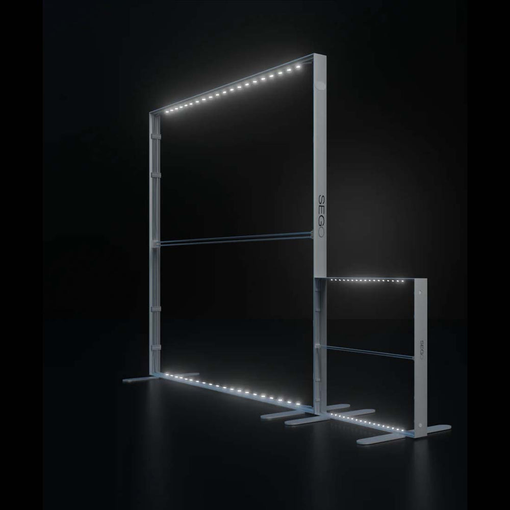 3x3m Backlit SEGO Booth Kit with Tall & Short Lightbox Walls
