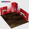 4x4m Magnetic Fabric Booth Wall with 9 Mixed Panels