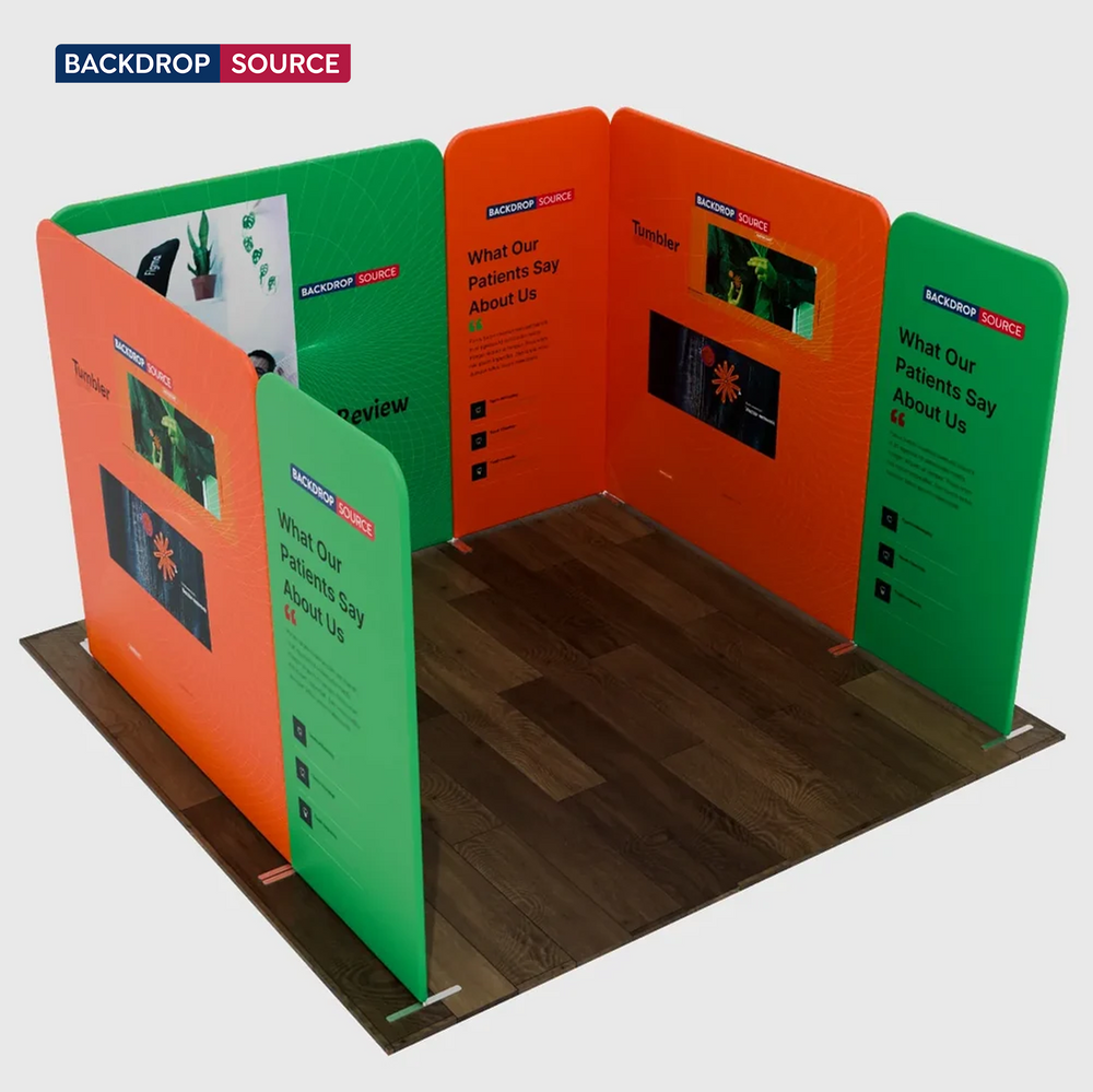 3x3m Magnetic Fabric Booth Wall with 6 Straight Panels