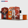 6x3m Booth Kit with Curved & Slanted Walls, 2 Counters & TVs