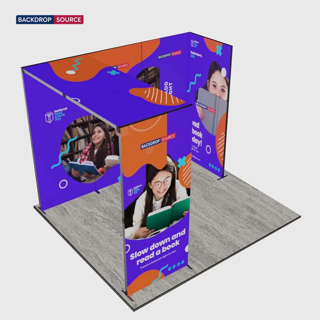 3m Folding SEG Booth Kit with 4-Panel Backwall & L-Arch
