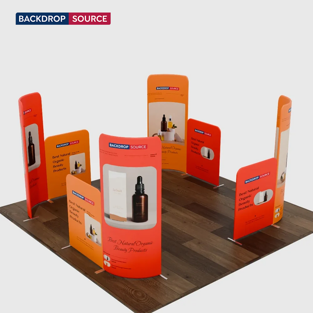 4x3m Magnetic Fabric Booth Wall with 8 Panels