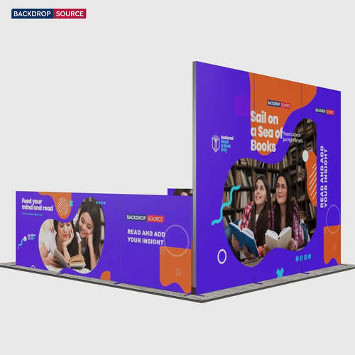 3m Folding SEG Booth Kit with U-Shape Wall & 6 Sidewalls